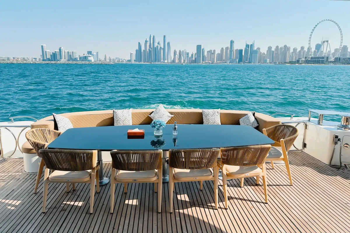 Dubai Yacht Stardom outside dining area
