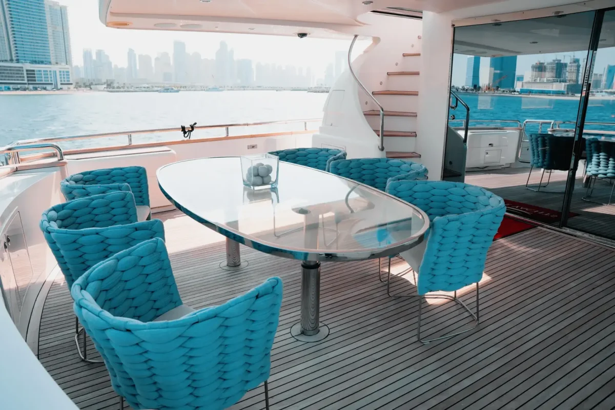 Dubai Yacht Mr and Mrs Smith Cockpit Dining Area