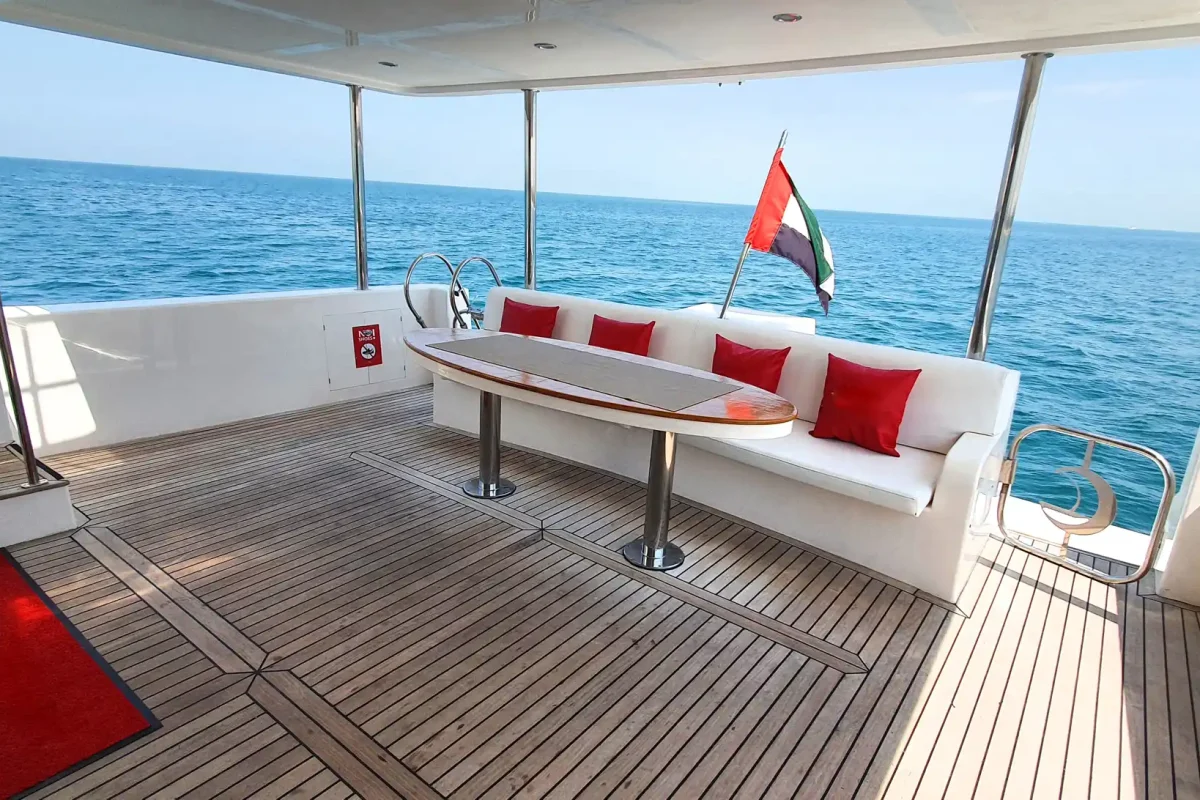 Dubai Yacht Aura Cockpit Dining Area