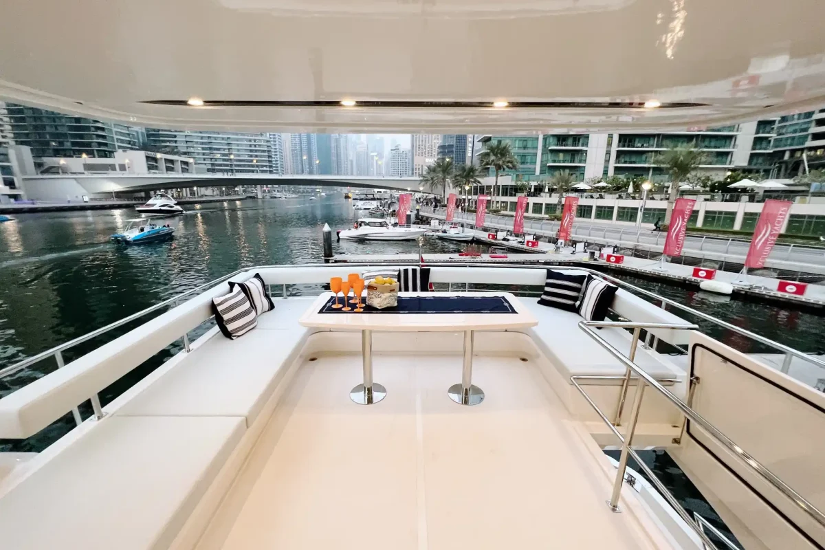 Dubai yacht Vio Altar Cockpit Dining Area